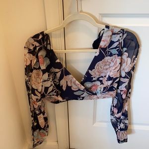 Papaya Crop Top Blouse